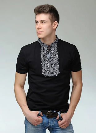 Мужская вышиванка, трикотажная футболка-вышиванка