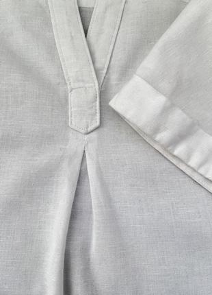 Удлиненная рубашка поло оверсайз jd williams/англия хлопок лен, белая8 фото