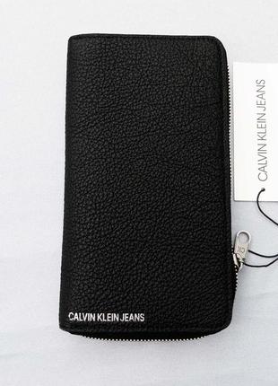 Великий жіночий шкіряний гаманець calvin klein long zip black4 фото