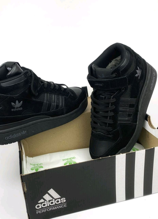 Adidas forum black suede