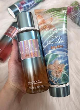 Парфюмированный спрей / лосьон victoria's secret bare vanilla splash (можно покупать набором и отдельно)