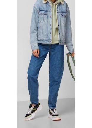 Женская джинсовая куртка жакет levi's с мехом голубая xs10 фото