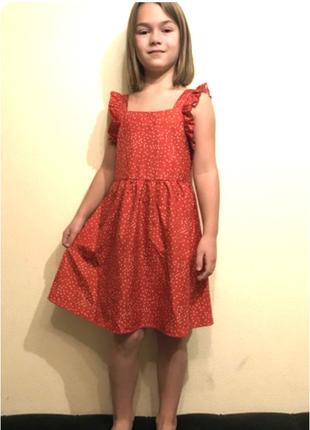 Яркое платье в крапинку 6-8 лет