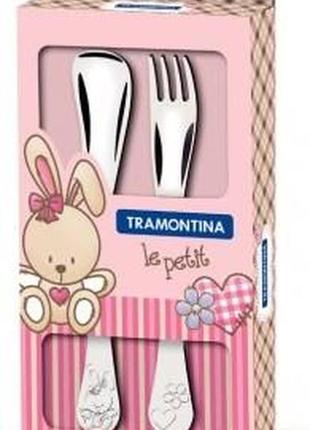 Детский набор столовых приборов tramontina baby le petit pink, 2 предмета