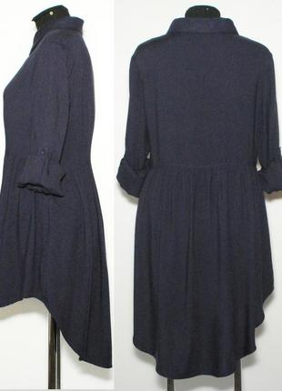 Платье - рубашка темно-синего цвета solitaire6 фото