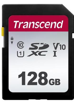 Карта памяти transcend sdxc 128gb uhs-i u1 300s (ts128gsdc300s)