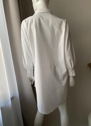 Удлиненная блуза белая, рубашка удлиненная3 фото