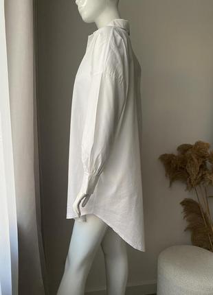 Удлиненная блуза белая, рубашка удлиненная6 фото