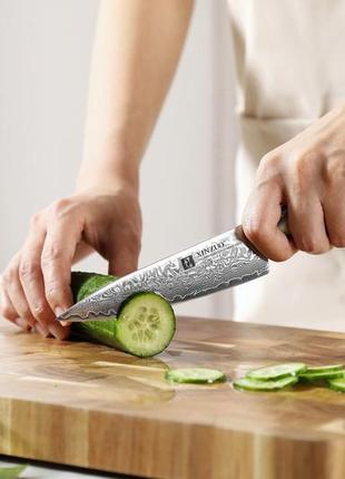 Кухонный универсальный нож из дамасской стали серии "lan" olive wood xinzuo2 фото