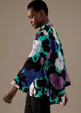 Большой размер шелк котон роскошная шелковая блузка стильные накладные карманы3 фото