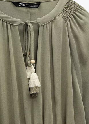 Сукня zara хакі з розрізами в стилі бохо4 фото