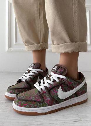 Кроссовки nike sb dunk low paisley brown