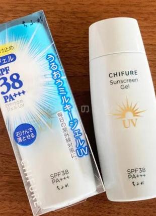 Солнцезащитный гель для лица и тела chifure spf 38 pa+++, 80 ml, япония