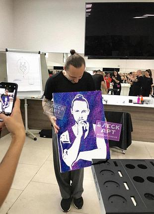 Портрет блестками. картина блестками. заказать портрет блестками