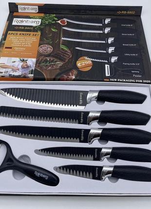 Ножик. набір ножів rainberg rb 8802. ніж. актуально низька ціна!1 фото