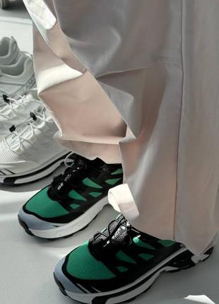 Зеленые яркие женские кроссовки на утолщенной подошве3 фото