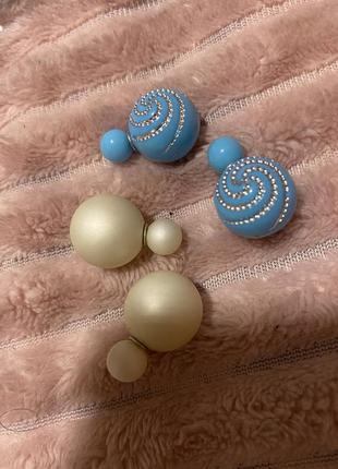 Набор из 2х пар пусетов, сережки гвоздики