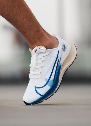 Чоловічі текстильні кросівки nike air zoom pegasus 37 white blue