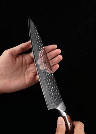 Кухонный шеф нож из дамасской стали серии "yu" пустынное дерево xinzuo профессиональный нож ручной работы6 фото