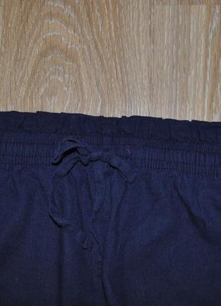 Синие свободные широкие льняные брюки f&amp;f5 фото