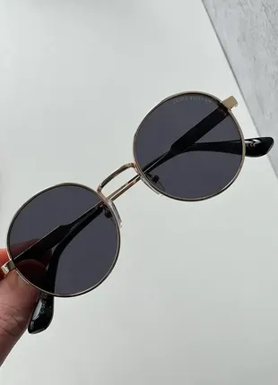 Женские круглые солнцезащитные очки в металлической оправе в цветах3 фото