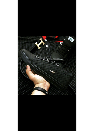 Чоловічі кросівки lacoste black2 фото