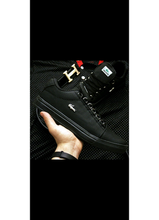 Чоловічі кросівки lacoste black3 фото