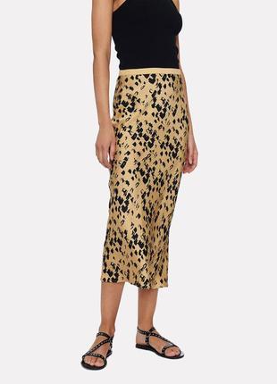 Атласная юбка миди сатиновая юбка шелковая юбка в леопардовый принт zara сатиновая юбка леопардовая юбка с атласа1 фото