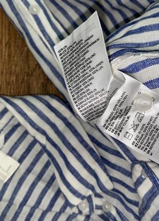 Сорочка з льону лляна сорочка в смужку рубашка h&m 80c-d льняная рубашка в полоску рубашка с льна4 фото