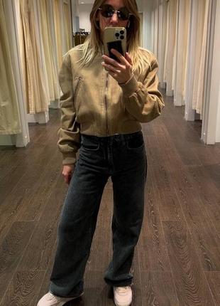 Бомбер zara оверсайз