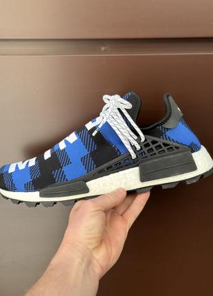 Adidas human race nmd billionaire boys club blue plaid shoe mens ef7387 размер 46 30