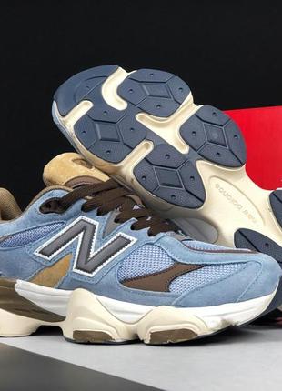 Чоловічі кросівки new balance 9060 blue brown нью беланс блакитного з коричневим кольорів5 фото