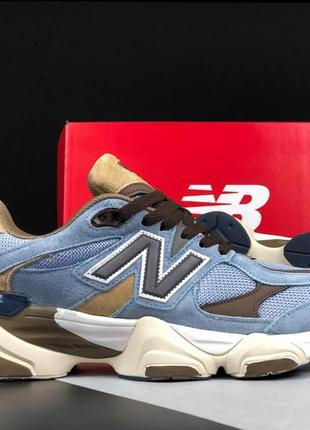 Чоловічі кросівки new balance 9060 blue brown нью беланс блакитного з коричневим кольорів2 фото