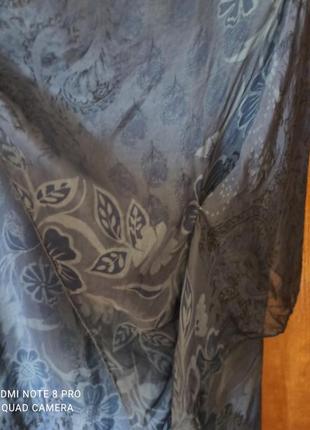 Италия, шёлк платье туника бохо ,романтическая классика, нежность р. 46-52, оверсайз, пог 52-68 см***7 фото