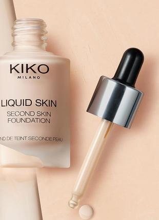 Жидкая тональная основа с эффектом второй кожи kiko liquid skin n406 фото
