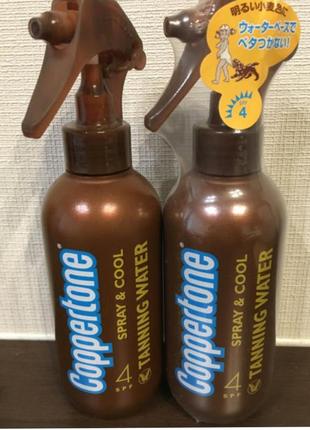 Лосьон для загара coppertone spray&amp;cool tanning water spf 4, 200 ml, япония2 фото