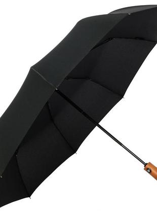 Зонтик премиум качества - автоматический, мужской укреплённый зонт с dr-233 деревянной ручкой9 фото
