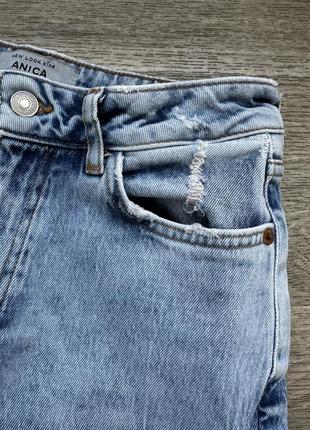 Стильные джинсы с разрезами внизу голубые new look anita long straight 36/s3 фото