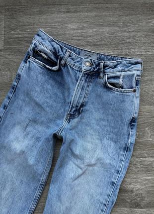 Стильные джинсы с разрезами внизу голубые new look anita long straight 36/s5 фото