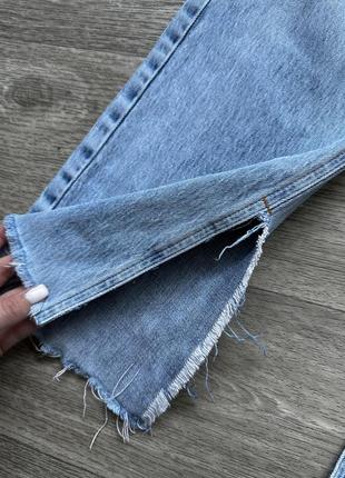 Стильные джинсы с разрезами внизу голубые new look anita long straight 36/s9 фото