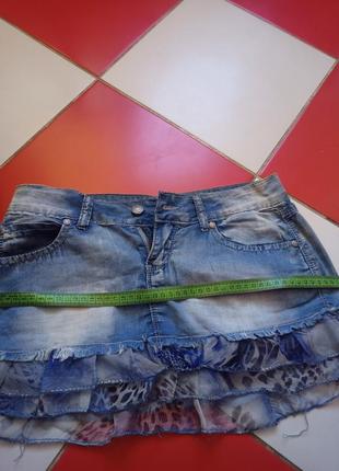 Джинсовая легкая юбка мини4 фото