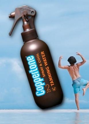 Лосьон для загара coppertone spray&amp;cool tanning water spf 2, 200 ml, япония1 фото