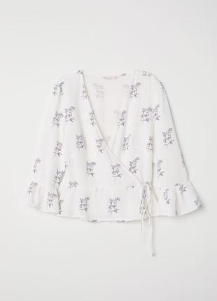 Неймовірна легка блуза з лавандою на запах