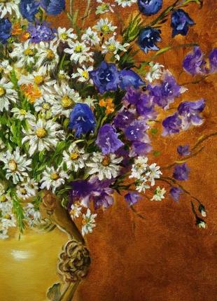 Картина маслом "полевые цветы" 50х35 см. холст, масло3 фото