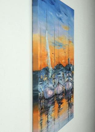 Картина маслом "восход" 40х30 см, холст на подрамнике, масло3 фото