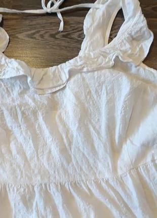 Красивое летнее платье макси в пол гатуральная ткань белая сарафан платье7 фото