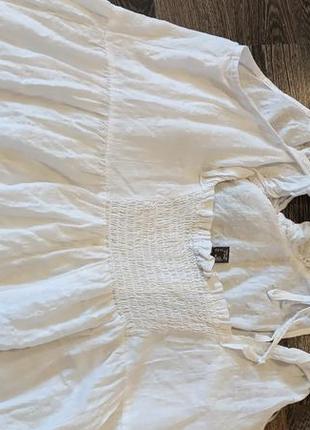 Красивое летнее платье макси в пол гатуральная ткань белая сарафан платье5 фото