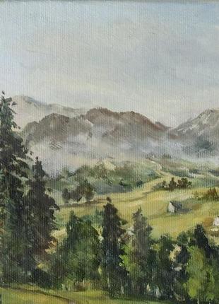 Картина маслом "літо в горах" 30×40 см, полотно на підрамнику, олія2 фото