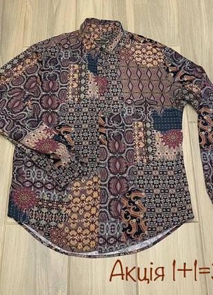 Акция 🎁 стильная рубашка zara patchwork print с абстрактным принтом h&amp;m asos