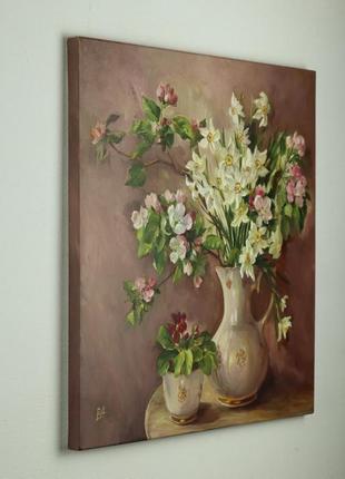 Картина маслом "весеннее разнообразие" 50×50 см, холст на подрамнике, масло2 фото